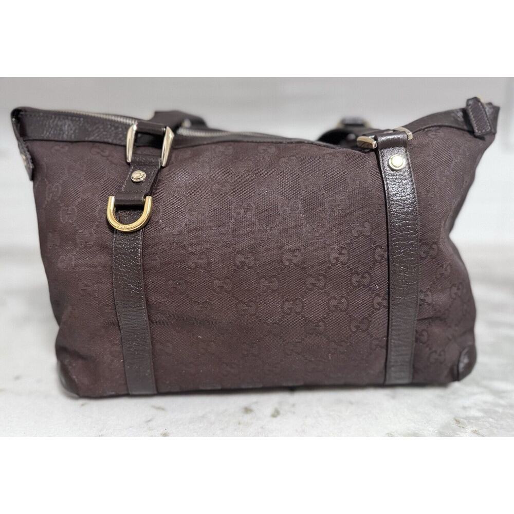 Auth Gucci GG Canvas Brown Abbey Tote Handbag - Picture 2 of 16
